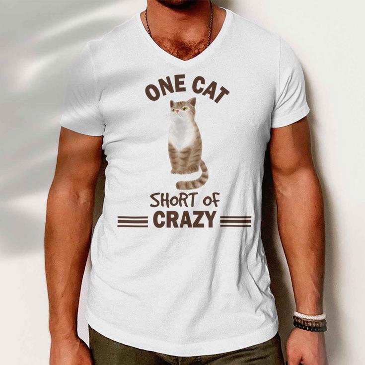 One Cat Short Of Crazy Men V-Neck Tshirt