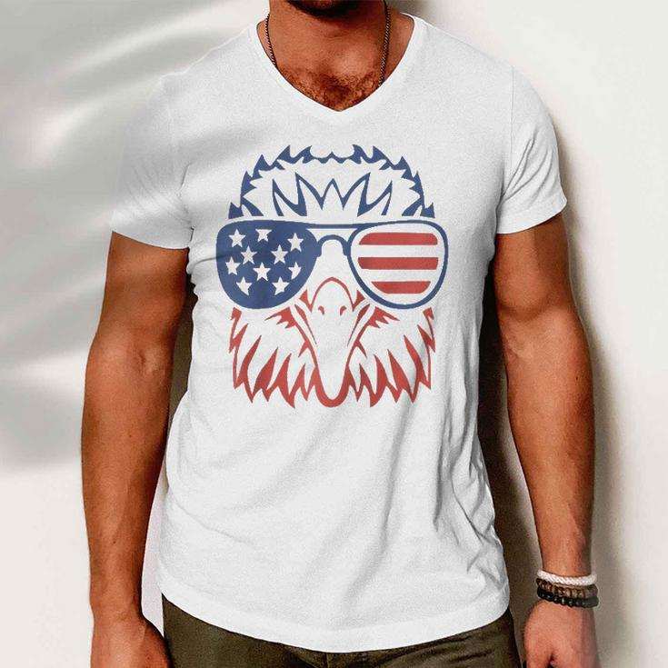 Patriotic Eagle 4Th Of July Usa American Flagraglan Baseball Men V-Neck Tshirt