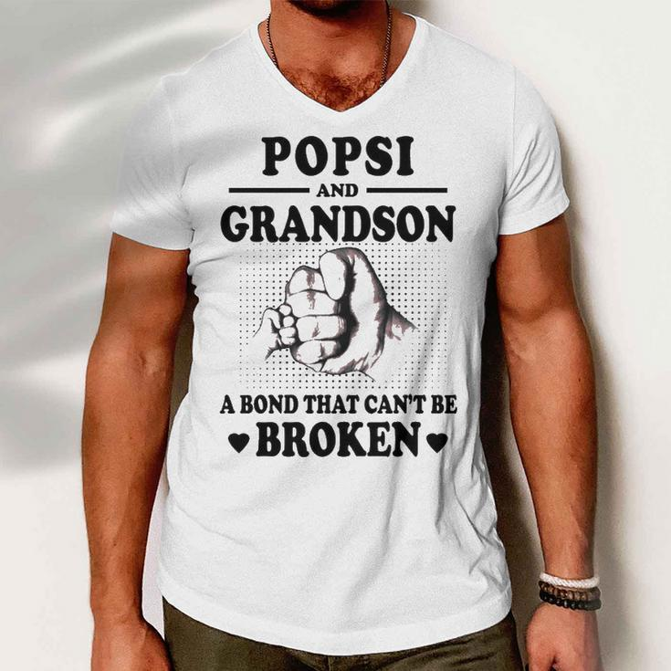 Popsi Grandpa Gift Popsi And Grandson A Bond That Cant Be Broken Men V-Neck Tshirt