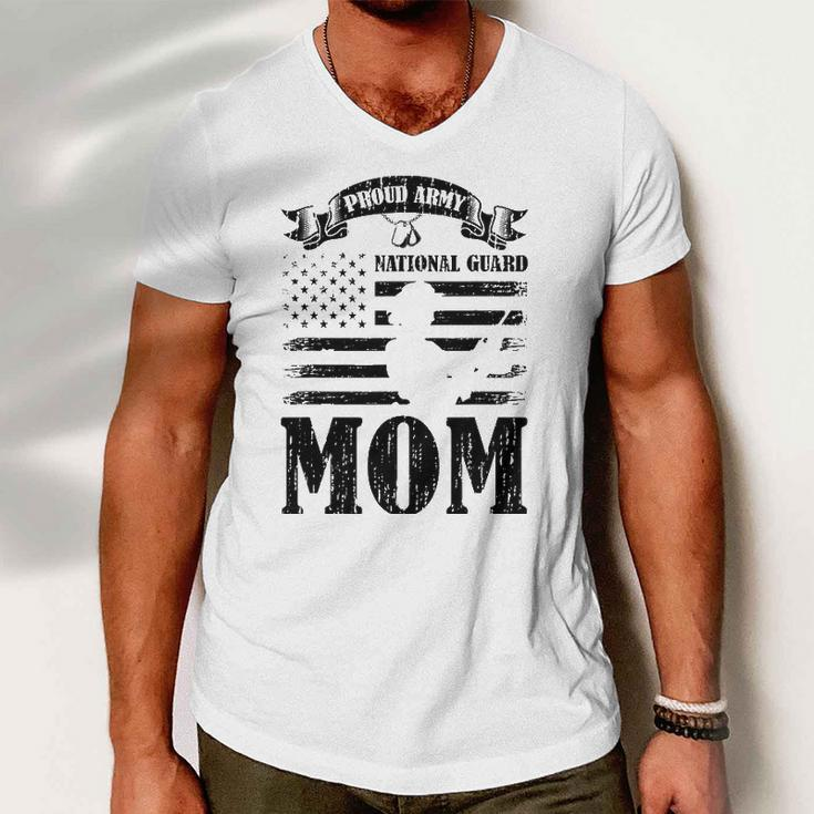 Proud Army National Guard Mom Us Flag Military Mothers Day Men V-Neck Tshirt