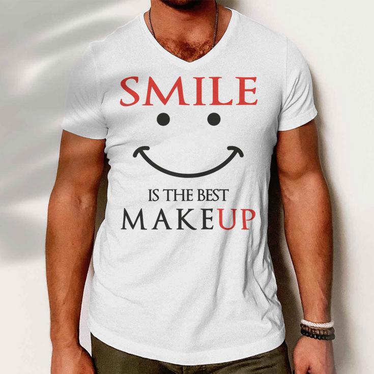 Smile Is The Best Makeup Men V-Neck Tshirt