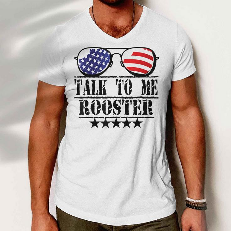 Talk To Me Rooster Men V-Neck Tshirt