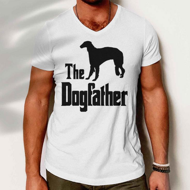 The Dogfather - Funny Dog Gift Funny Borzoi Men V-Neck Tshirt