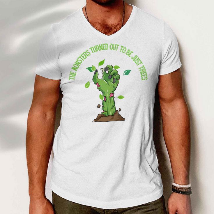 The Monsters Turned Out To Be Just Trees Hand Monster Men V-Neck Tshirt