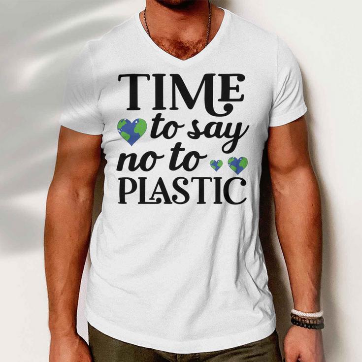 Time To Say No To Plastic Men V-Neck Tshirt