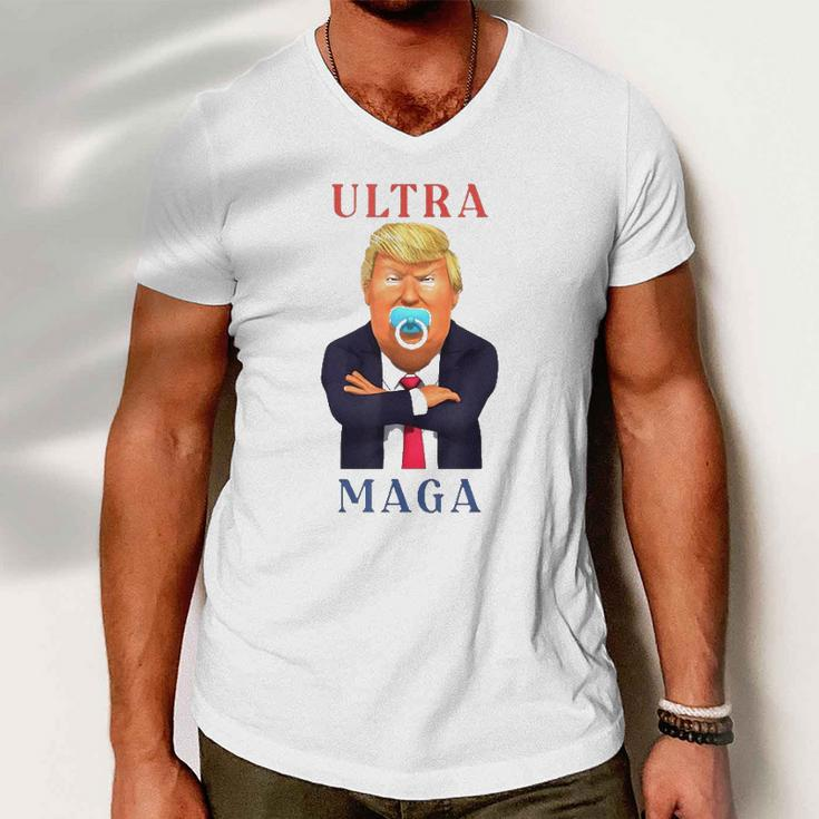 Ultra Maga Donald Trump Make America Great Again Men V-Neck Tshirt