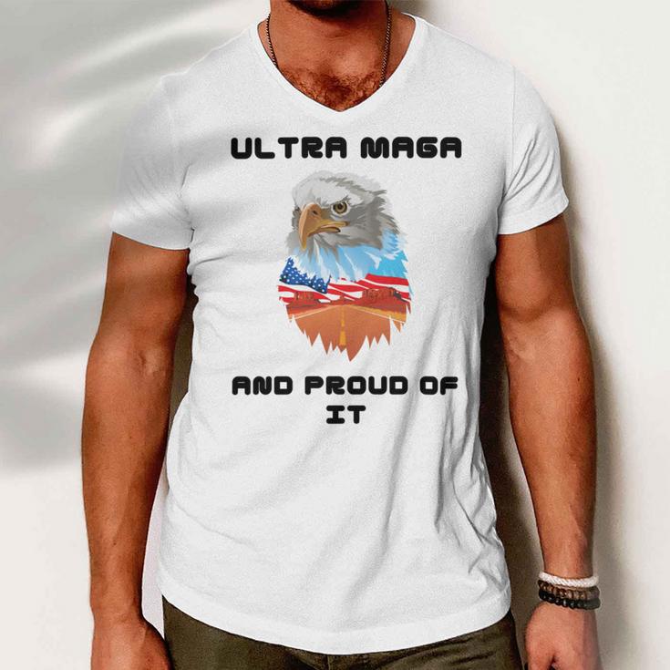 Ultra Mega And Proud Of It Pro Trump Patriotic Republican Men V-Neck Tshirt