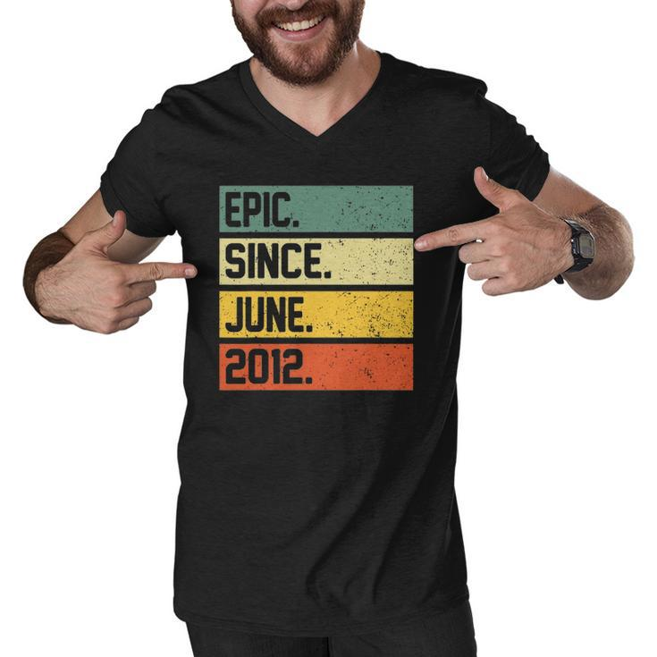 10Th Birthday Gift 10 Years Old Epic Since June 2012 Vintage Men V-Neck Tshirt