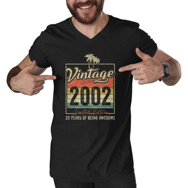 20 Birthday Gifts Vintage 2002 Limited Edition 20 Years Old Men V-Neck Tshirt