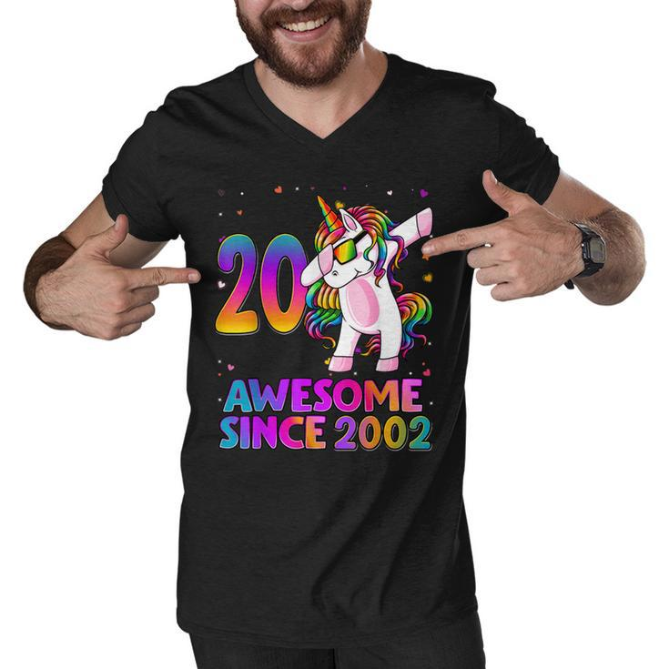 20 Year Old Unicorn Dabbing 20Th Birthday Girl Unicorn Party  Men V-Neck Tshirt