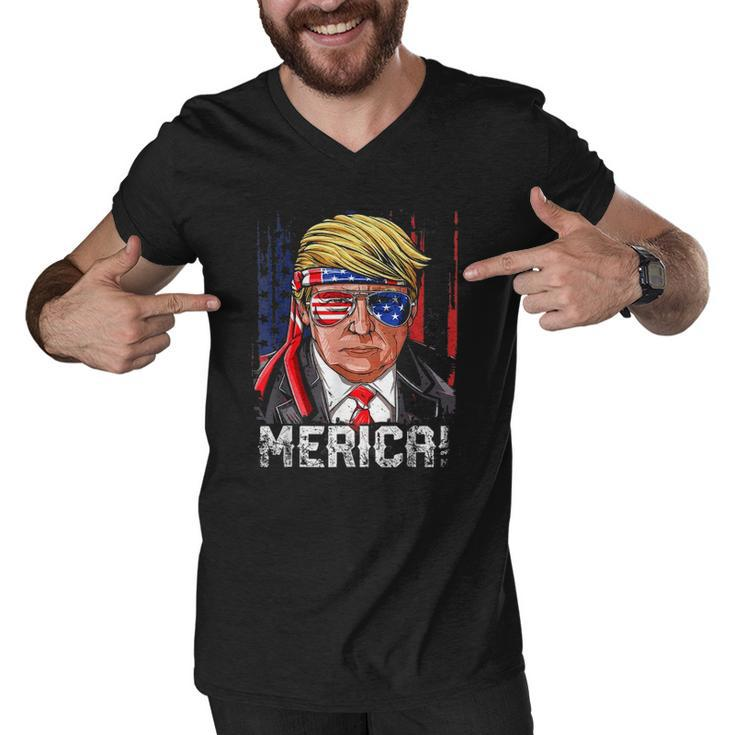 2024 Trump 4Th Of July S Merica Men V-Neck Tshirt