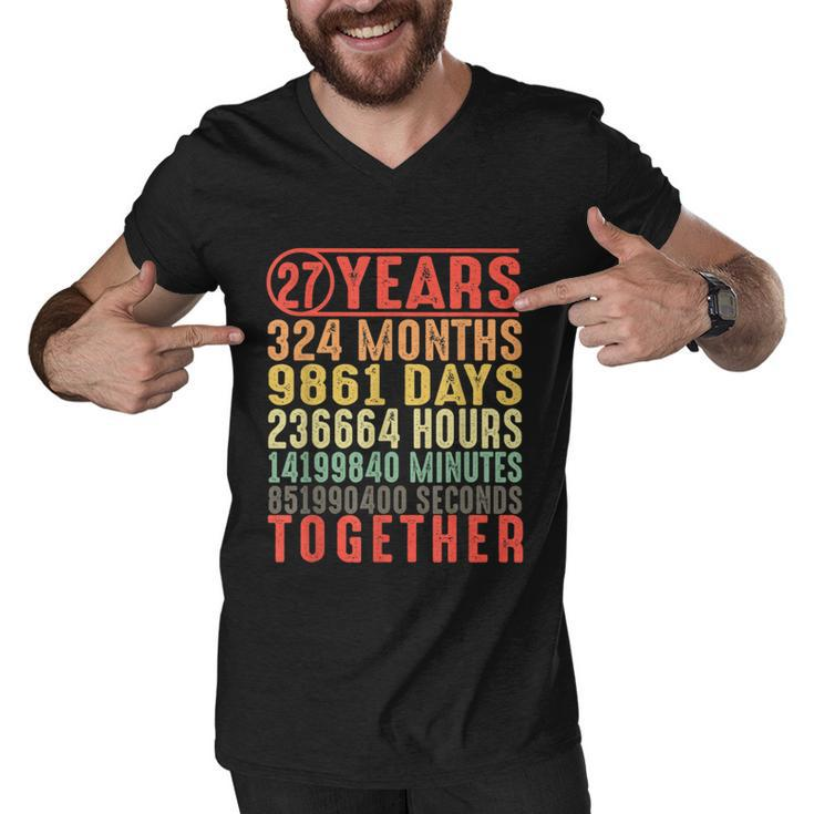 27 Year Wedding Anniversary Gifts For Her Him Couple  V2 Men V-Neck Tshirt
