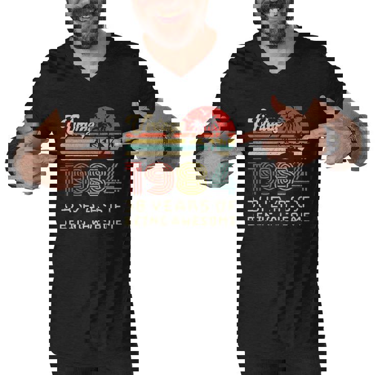 38 Years Old Birthday Vintage 1984 38Th Birthday Men V-Neck Tshirt