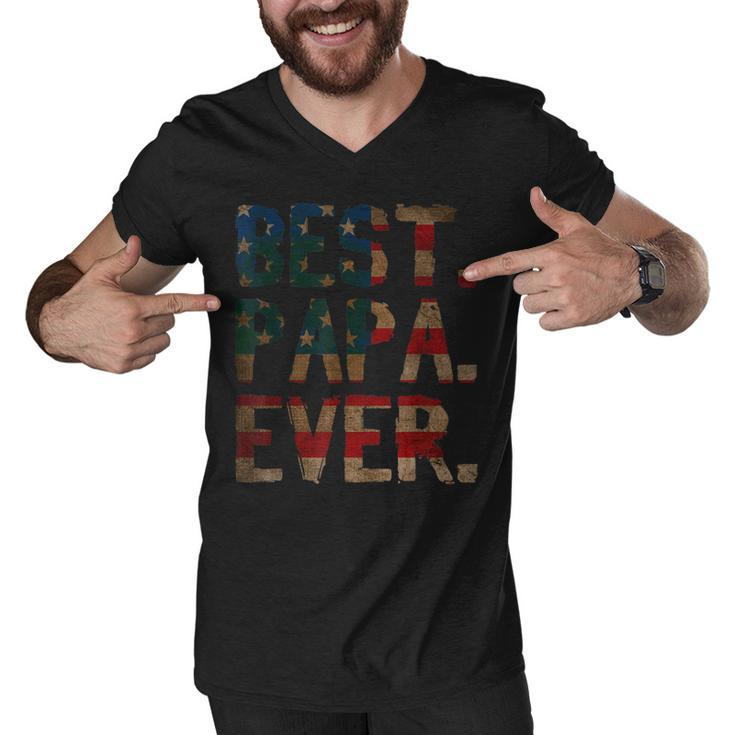 4Th Of July Fathers Day Usa Dad Gift - Best Papa Ever  Men V-Neck Tshirt