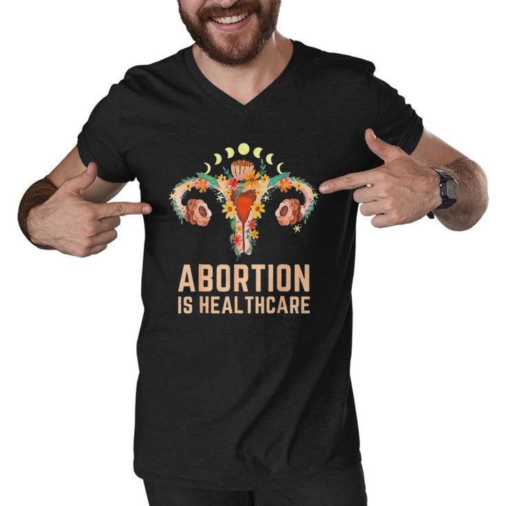 Abortion Is Healthcare Feminist Pro-Choice Feminism Protect Men V-Neck Tshirt