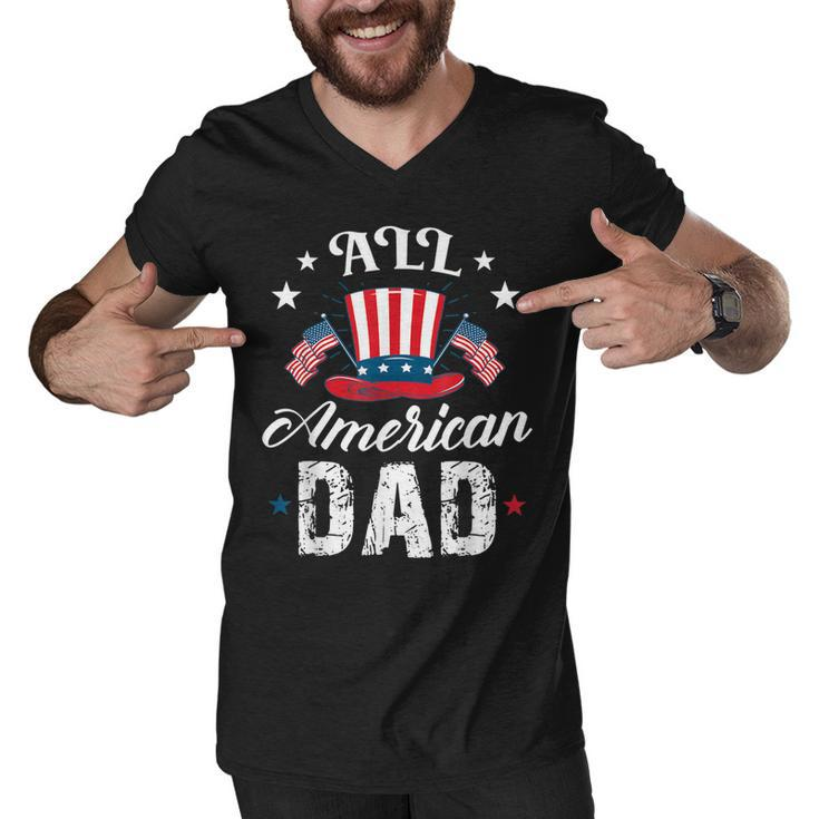 All American Dad 4Th Of July Patriot Hat With American Flag  Men V-Neck Tshirt