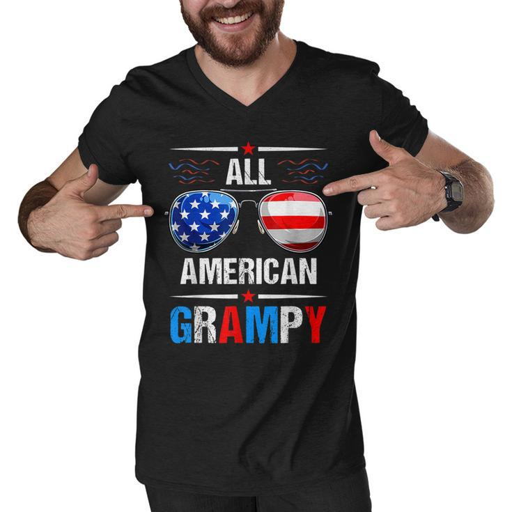All American Flag Grampy July 4Th Sunglasses Usa Patriotic  Men V-Neck Tshirt