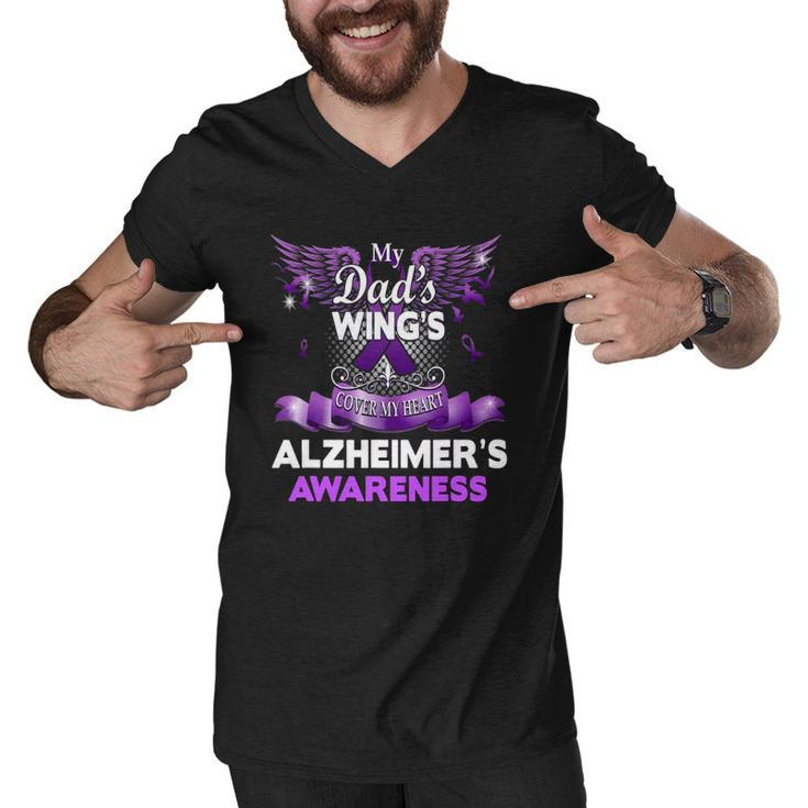 Alzheimers Awareness Gift Products Dads Wings Memorial Men V-Neck Tshirt