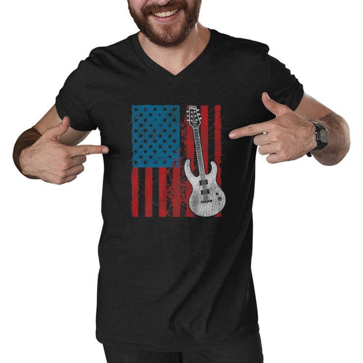 American Pride Guitar Player Gift Guitar Men V-Neck Tshirt