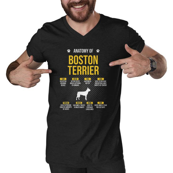 Anatomy Of Boston Terrier Dog Lover Men V-Neck Tshirt