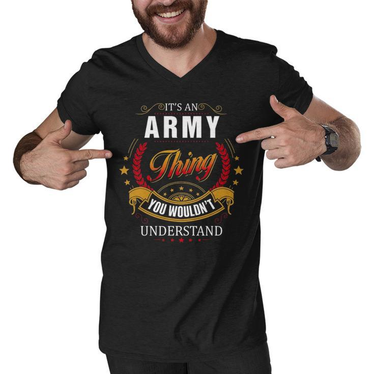 Army Shirt Family Crest Army T Shirt Army Clothing Army Tshirt Army Tshirt Gifts For The Army  Men V-Neck Tshirt