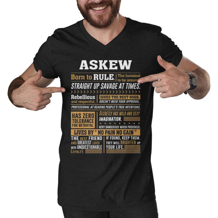 Askew Name Gift   Askew Born To Rule Men V-Neck Tshirt