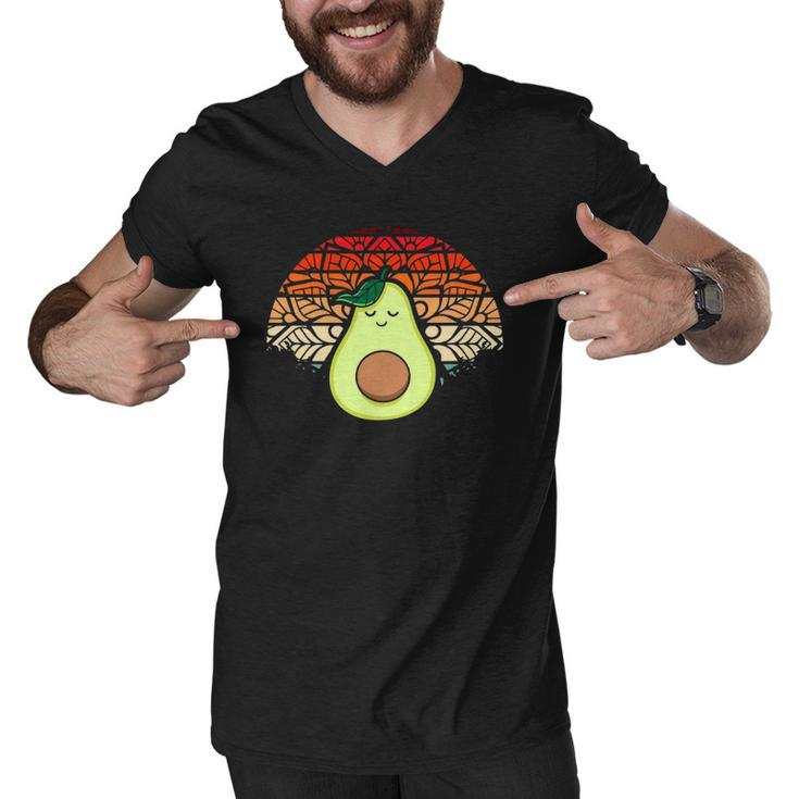 Avocado Yoga Pose Meditation Vegan Gift Meditation Men V-Neck Tshirt