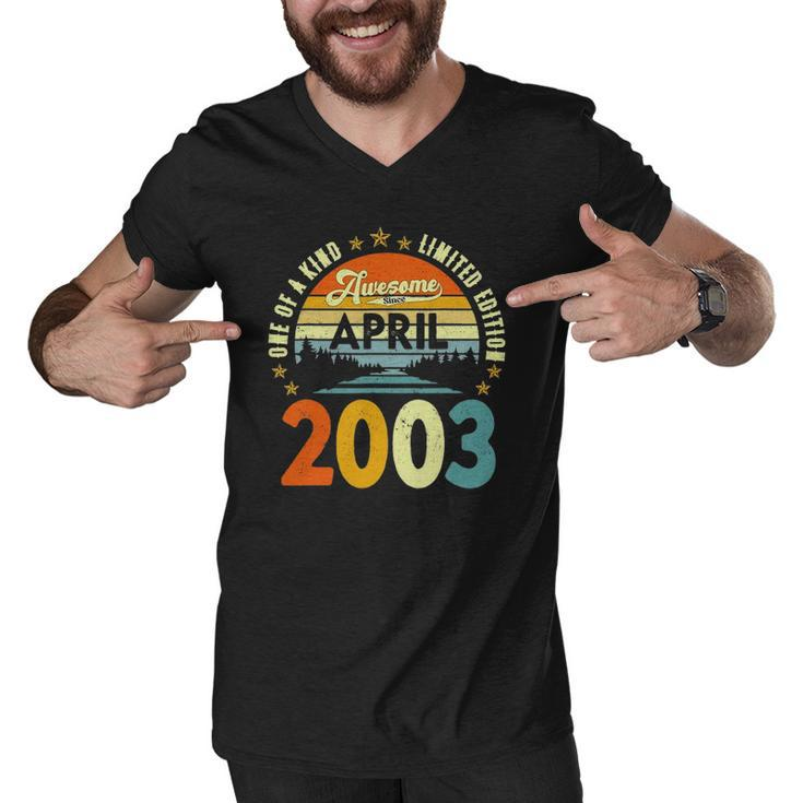 Awesome Since April 2003 Vintage 19Th Birthday Men V-Neck Tshirt