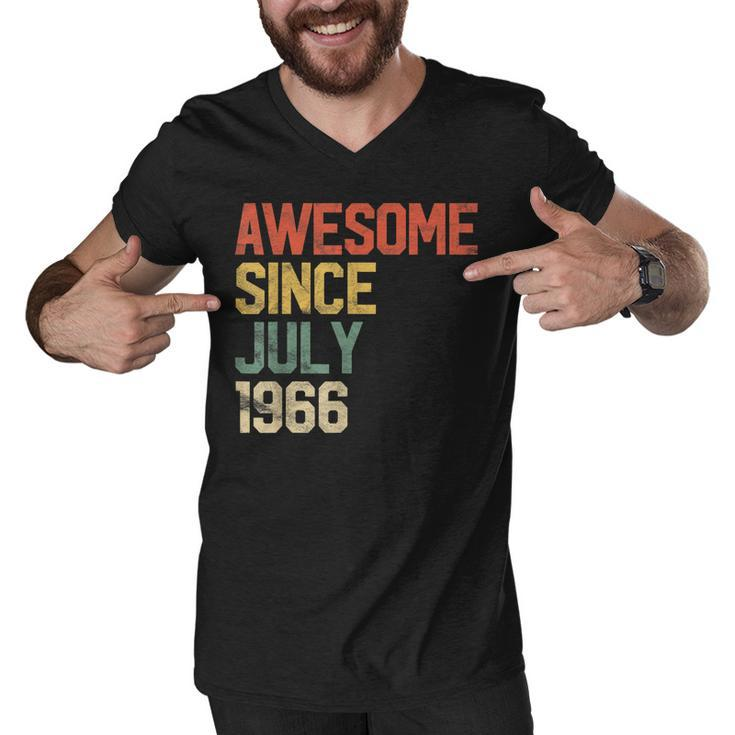 Awesome Since July 1966 Men Woman 55Th Birthday 55 Year Old  Men V-Neck Tshirt