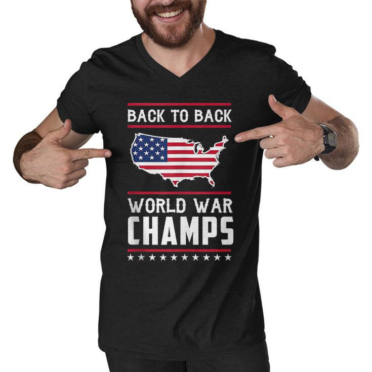 Back To Back Undefeated World War Champs   Men V-Neck Tshirt