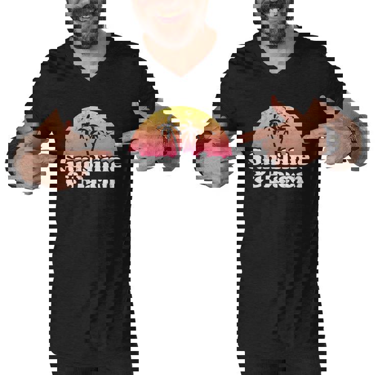 Bacon Gift - Sunshine And Bacon Men V-Neck Tshirt