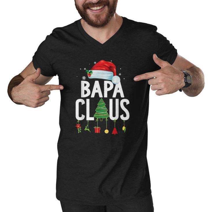 Bapa Claus Christmas Matching Family Pajama Funny Xmas Gift Men V-Neck Tshirt