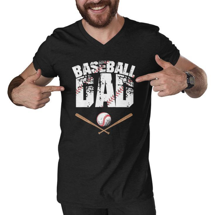 Baseball Dad - Baseball Lover For Father Men V-Neck Tshirt