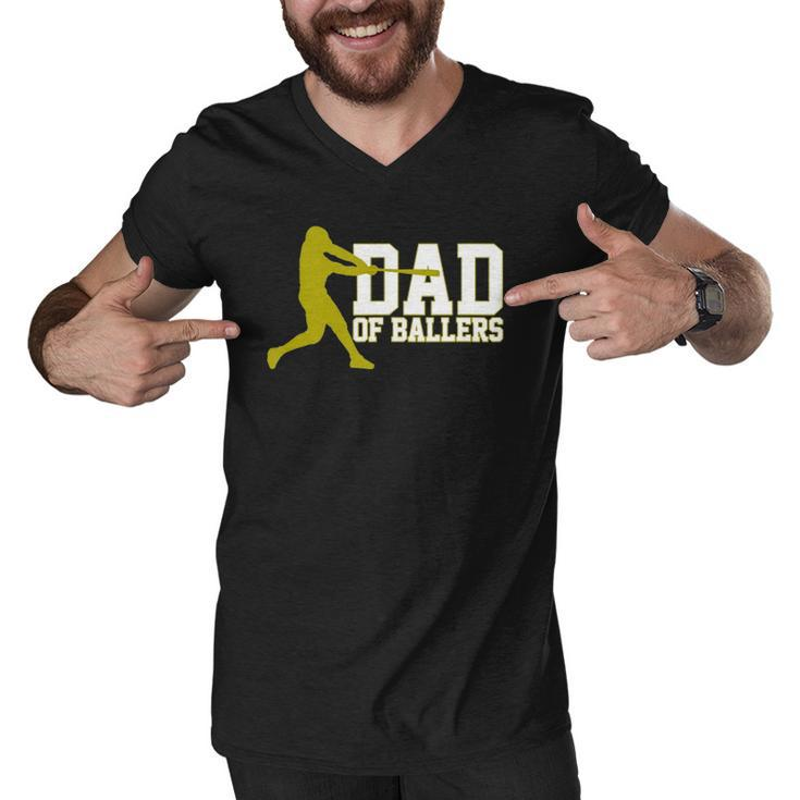 Baseball Dad Of Ballers  Men V-Neck Tshirt