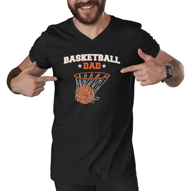 Basketballer Sport Player Fathers Day Basketball Dad  Men V-Neck Tshirt