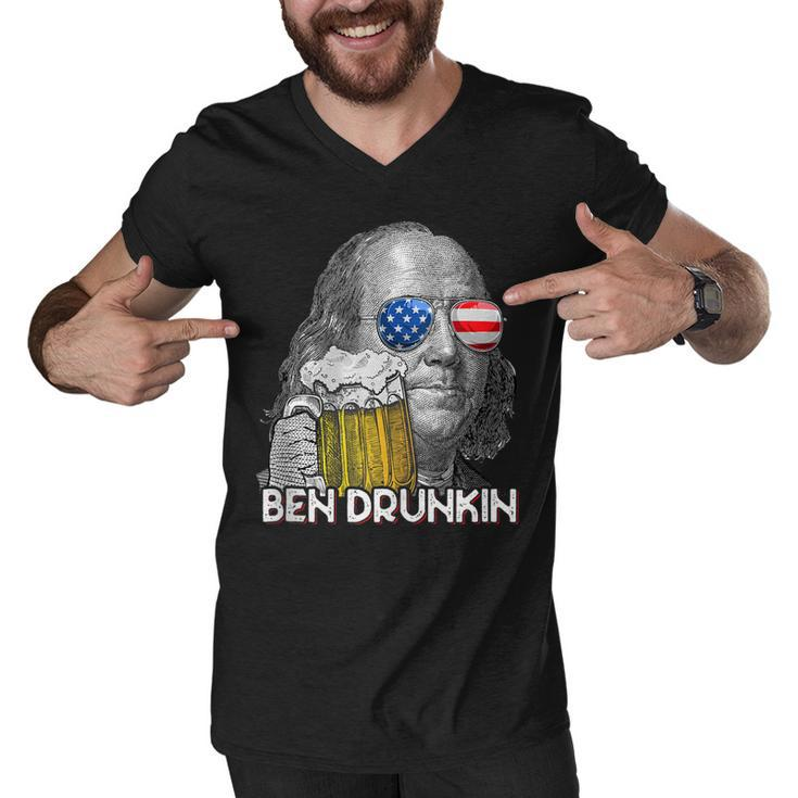 Ben Drankin Drunking Funny 4Th Of July Beer Men Woman  Men V-Neck Tshirt