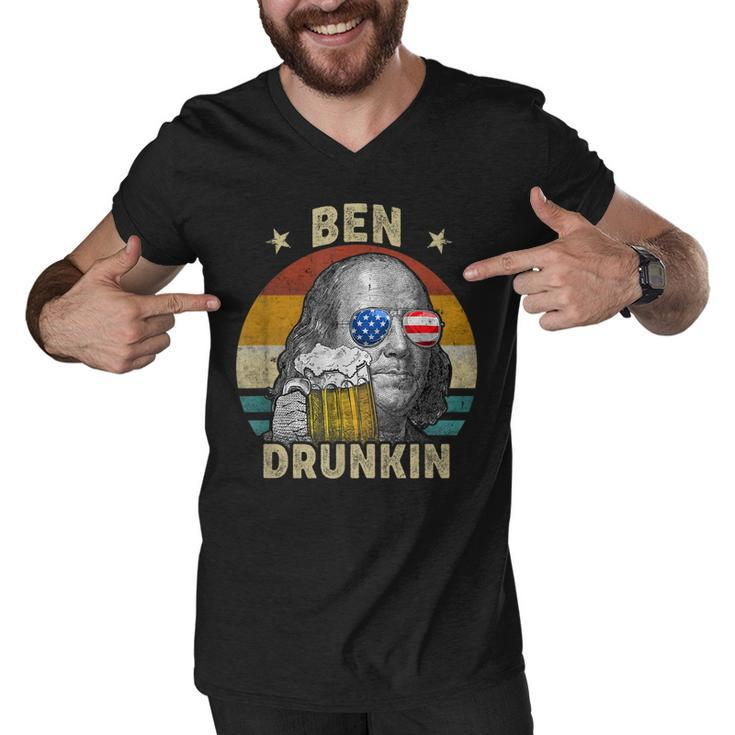 Ben Drankin Drunking Funny 4Th Of July Beer Men Woman  V2 Men V-Neck Tshirt