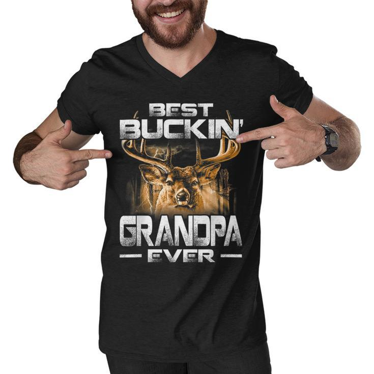 Best Buckin Grandpa Ever  Deer Hunting Bucking Father Men V-Neck Tshirt