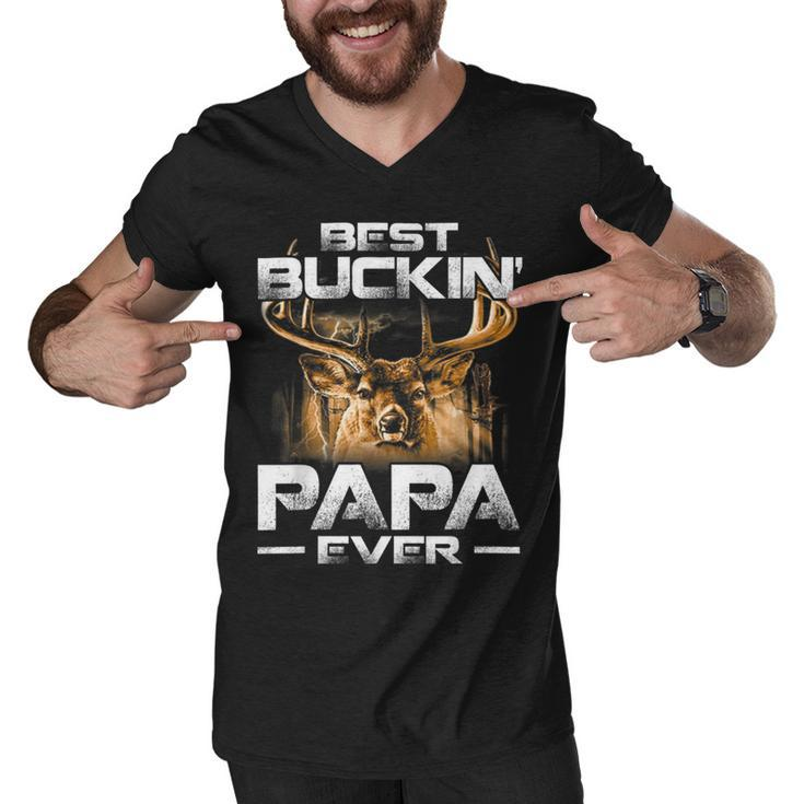Best Buckin Papa Ever  Deer Hunting Bucking Father Men V-Neck Tshirt