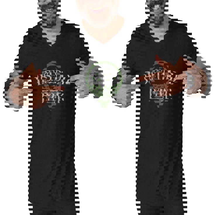 Best Dad By Par Fathers Day Golf Lover Gift Papa Golfer Men V-Neck Tshirt