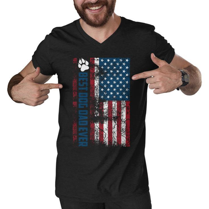 Best Dog Dad Ever | Cute Fathers Day Funny 4Th Of July Gift  Men V-Neck Tshirt