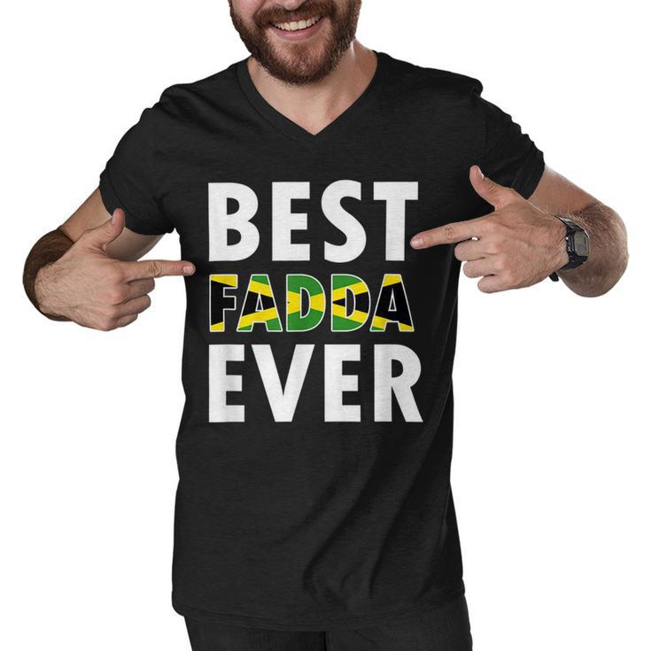 Best Fadda Ever Funny Jamaican Dad Fathers Day Souvenir Men V-Neck Tshirt