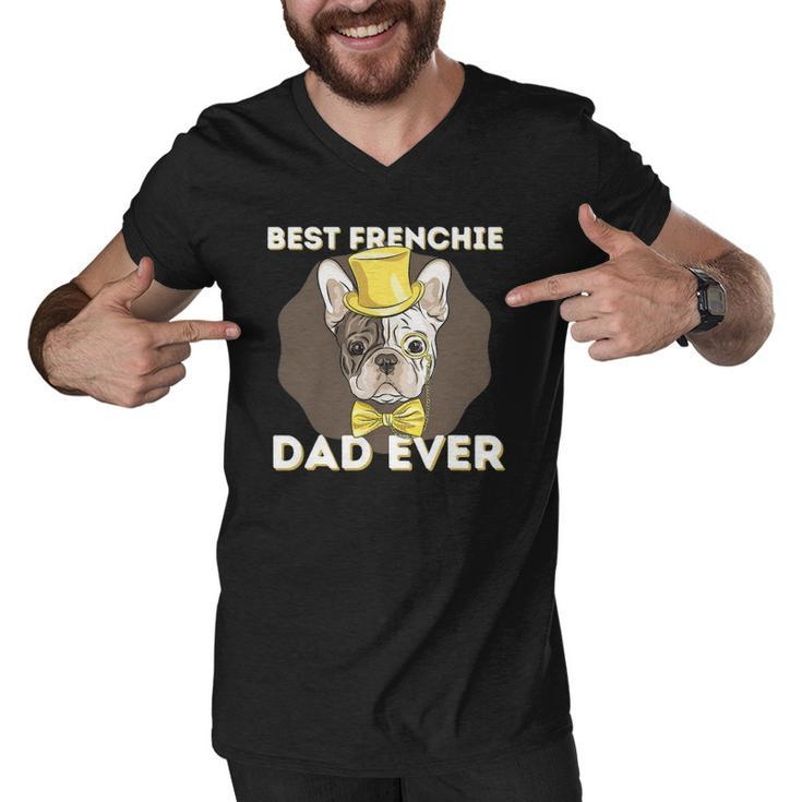 Best Frenchie Dad Ever - Funny French Bulldog Dog Lover Men V-Neck Tshirt