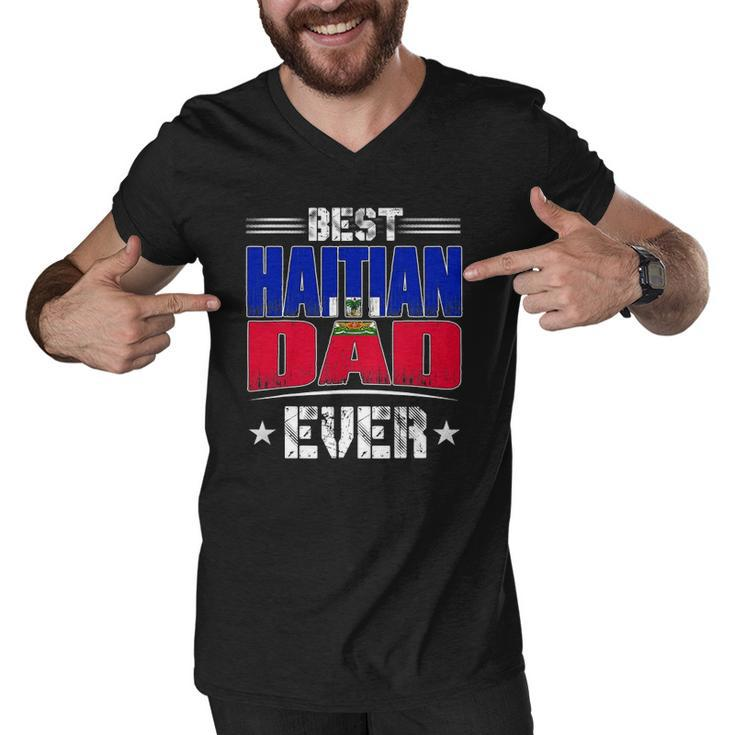 Best Haitian Dad Ever Fathers Day Men V-Neck Tshirt