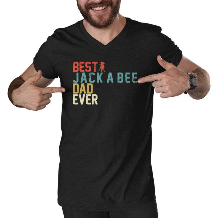 Best Jack-A-Bee Dad Ever  Retro Vintage Men V-Neck Tshirt