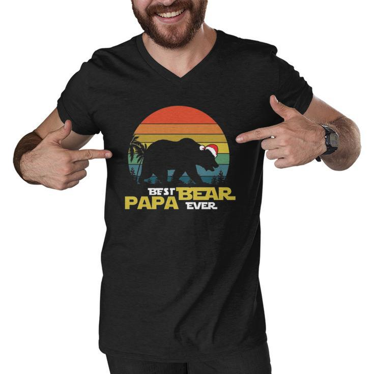 Best Papa Bear Ever Christmas Active Men V-Neck Tshirt