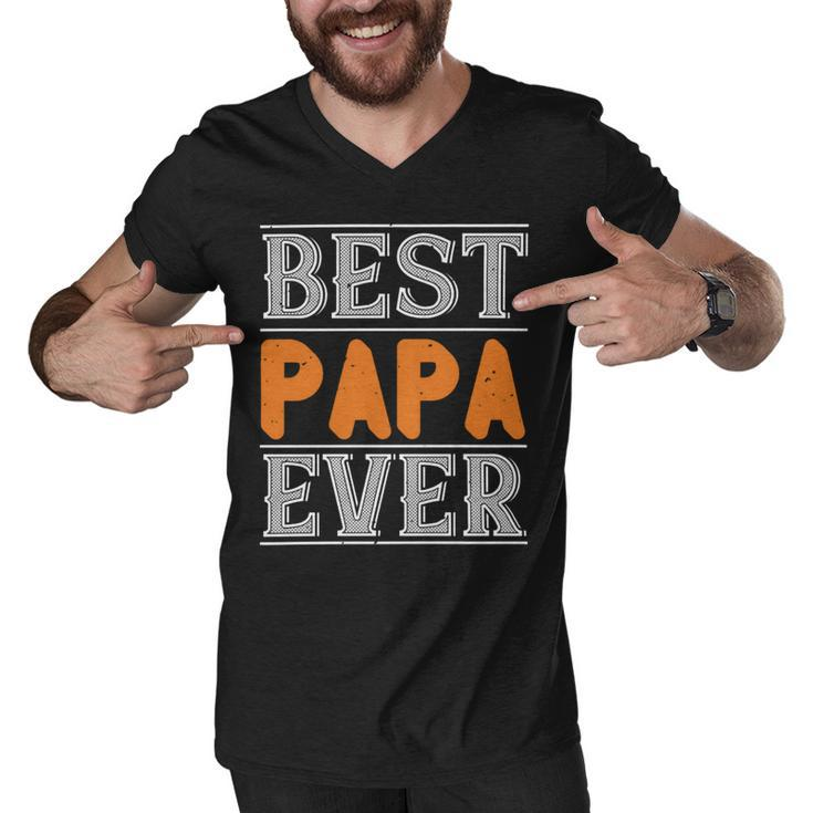Best Papa Ever 2 Papa T-Shirt Fathers Day Gift Men V-Neck Tshirt