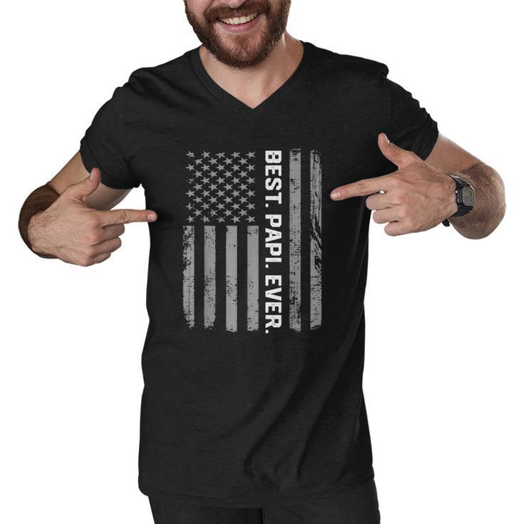 Best Papi Ever America Flag Gift For Men Fathers Day Men V-Neck Tshirt