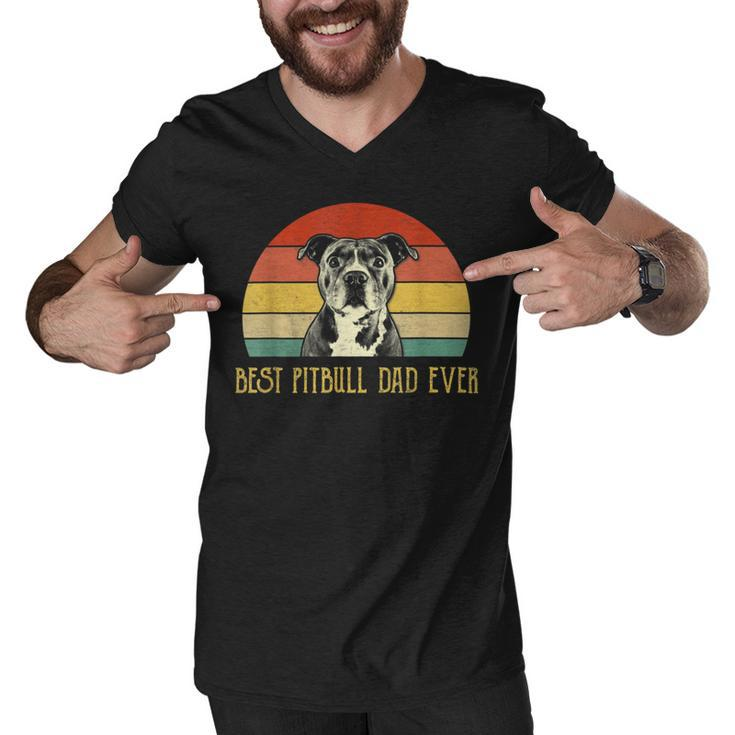 Best Pitbull Dad Ever Pitbull Dog Lovers Fathers Day Men V-Neck Tshirt