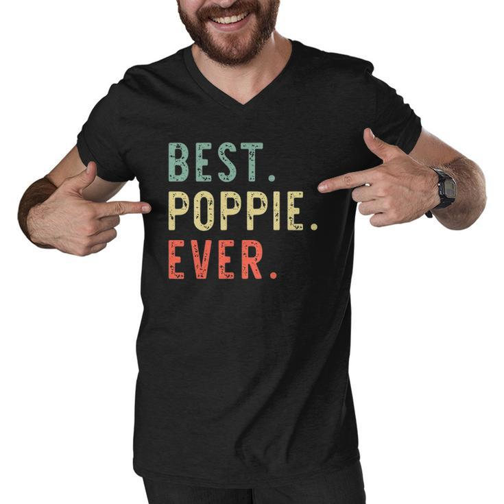 Best Poppie Ever Cool Funny Vintage Fathers Day Gift Men V-Neck Tshirt